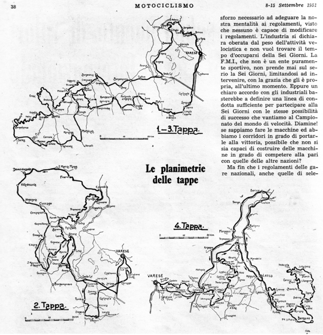 Image - scanned map of course ISDT 1951