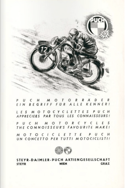 Puch Motorcycle Advert ISDT 1952