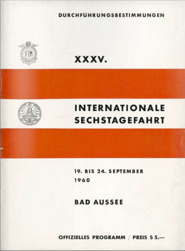 scanned cover of official program of 35th ISDT 1960