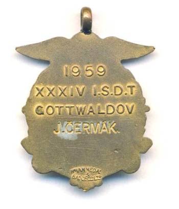 ISDT 1959 Gold Medal rear