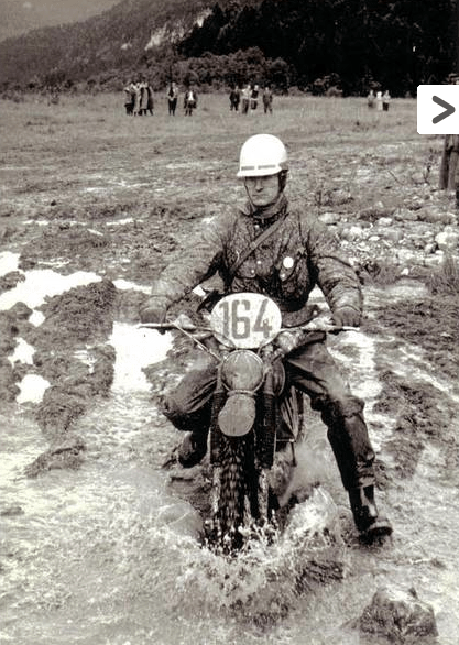 Oriel Bulto on a Prototype Bultaco in the ISDT 1962