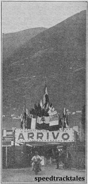 Photo - The starting and finishing point of ecah day's race. It is in Merano North Italy ISDT 1932 (Speedtracktales archive)