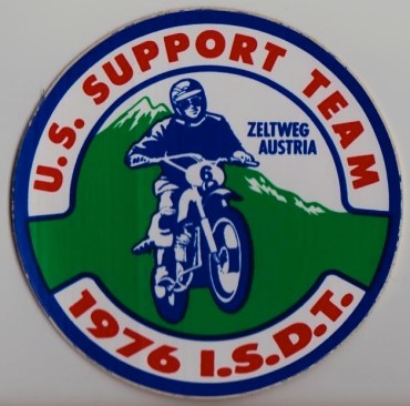 Photo US Team supporters sticker ISDT 1976