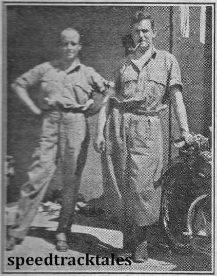 photo - Graham Walker, captain of the British team, chatting in Merano with Dr Galloway (left), who is out there with a Rudge combination. ISDT 1932 (Speedtracktales archive)