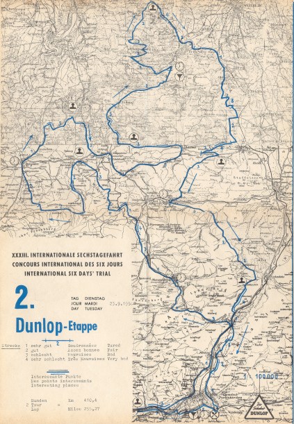 Image - scanned copy of course map Day 2 ISDT 1958 (Speedtracktales Archive)