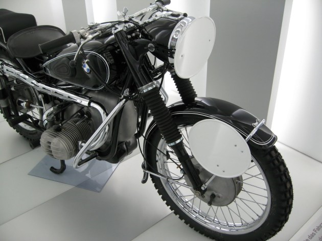 Photo - works German Trophy Team BMW 594cc R67/2 at the BMW Museum ISDT 1953 (courtesy weissundblau blog)