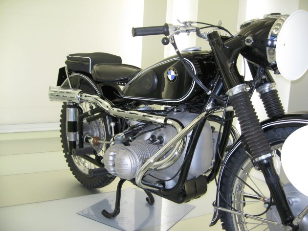 Photo - works German Trophy Team BMW 594cc R67/2 at the BMW Museum ISDT 1953 (courtesy weissundblau blog)