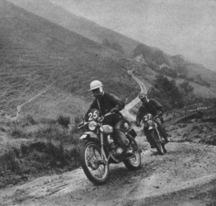 Welsh Three Day Trial 1958 - riders heading towards Abergwesyn