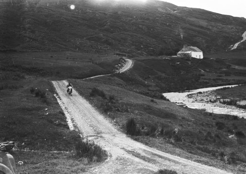 Motorcycle racing on Mountain Roads Mid Wales c 1930 Image