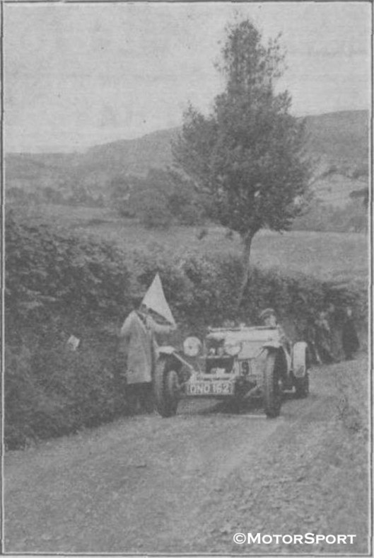Photo - Mrs Hague's Riley at the Acceleration Test on the Allt-y-Bady Welsh Car Trial 1938