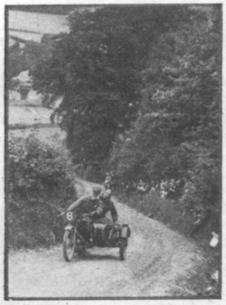 Click on map to enlarge image #8 L.W.C. Hall (499 Rudge sc) out to defeat the wheelspin bogey, has his passenger on the rear mudguard