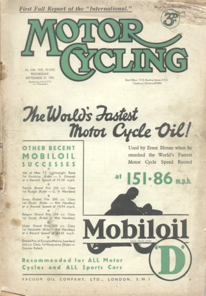 Image of scanned cover MotorCycling (from Speedtracktales archive)