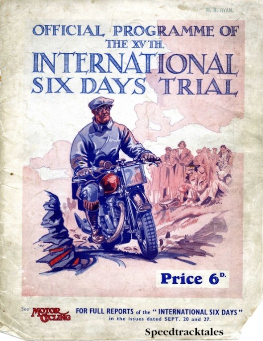 Image of scanned cover of the 1933 ISDT Official Programme