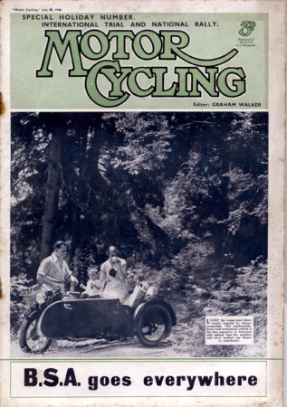 Image - scanned cover of Motor Cycling 20 July 1938 ISDT 1938