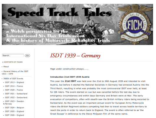 The ISDT event most appearing in search engine referrals was the very controversial ISDT 1939