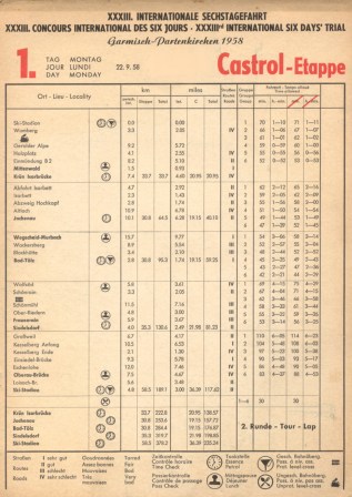 Image - Scanned Daily Control Sheet - Day 1 ISDT 1958 (Speedtracktales Archive)
