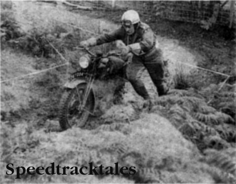 Photo - This was the"Keep going" test - and here is Major Watson (BSA) of the 49th Infantry Division R.A.S.C> (T.A.) finding it hard work - Army Motorcycle Trial Two Day Championships 1960