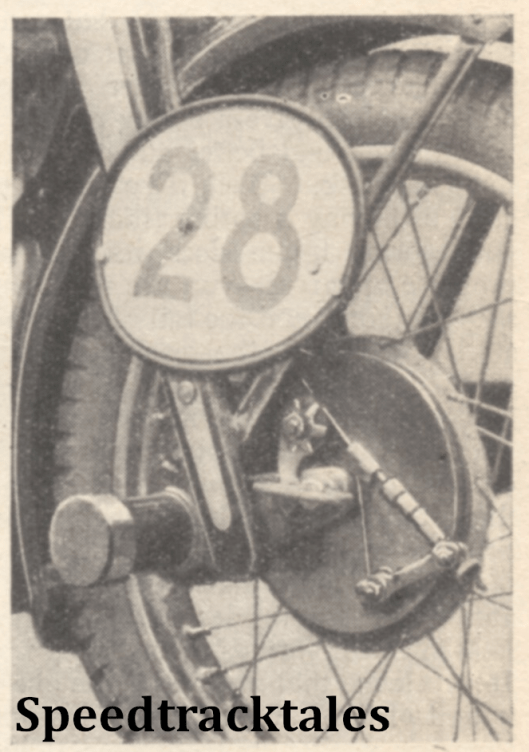 Photo - Torsion springing as applied to the front forks of the Jawa sidecar outfit ISDT 1937