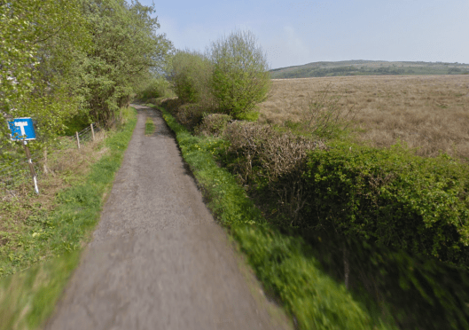 Photo -The Route at Rhigos now features a culs de sac sign on the route Day 1 ISDT 1938 (Google Streetview)