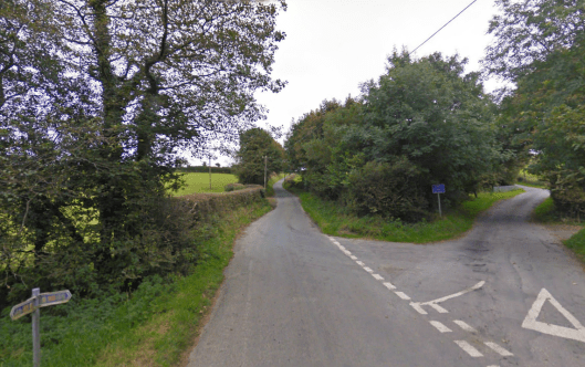 Photo - Junction at Crug Bach on route Day 2 ISDT 1938 (Google Streetview)