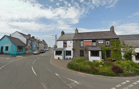 Photo -Lunch stop at the Crymmych arms in Crymych on route Day 2 ISDT 1938 (Google Streetview)