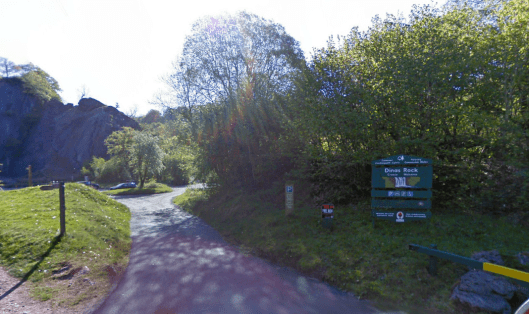 Photo - Visitor Car Park at Dinas Rock on route Day 1 ISDT 1938 (Google Streetview)