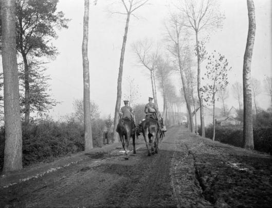 Dispatch riders near Ypres in 1915