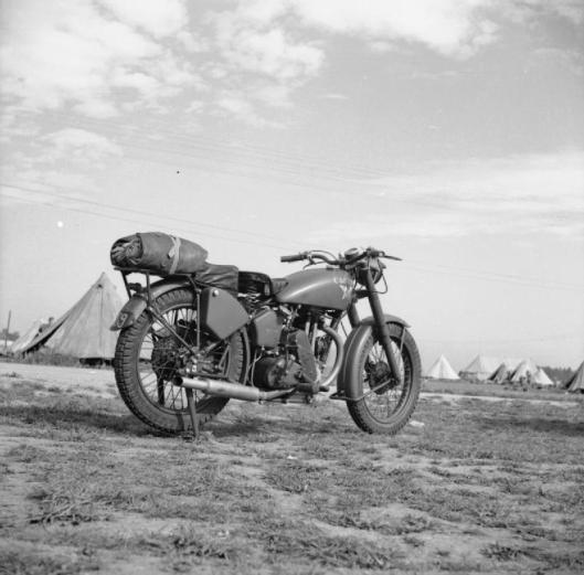 Photo - Matchless 350cc motorcycle as used by the 1st Airborne Division, 29 August 1942. (Image courtesy Imperial War Museum)