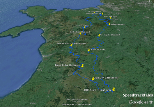 Image - The route of Days 4 & 5 of the ISDT 1938 as mapped with Google Earth (Speedtracktales archive)