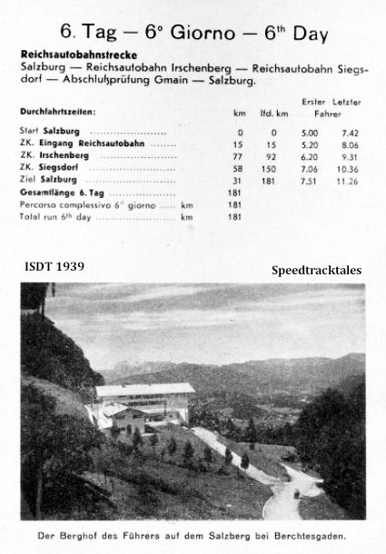 image - Checkpoint times and distances for Day 6 ISDT 1939 (speedtracktales archive)