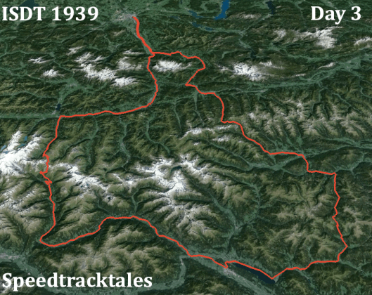 Image - ISDT 1939 Day 3 - with Landsat imagery (Speedtracktales / Google)