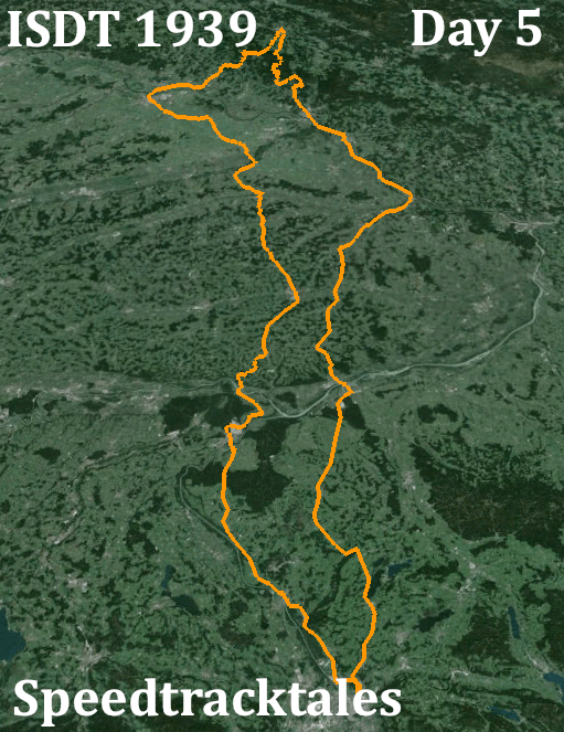 Image - ISDT 1939 Day 5 - with Landsat imagery (Speedtracktales / Google)