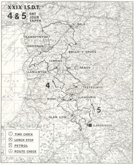 image - scanned map of days 4 & 5 ISDT 1954 (lo-res programme)