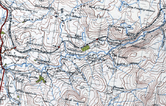 image - OS Sheet 116 Dolgellau 1945 (courtesy Vision of Britain)