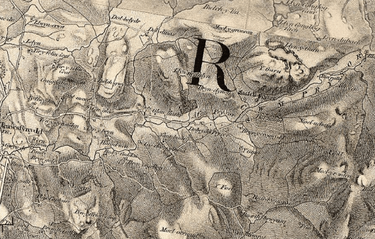 image - OS Sheet 75 SE Harlech 1845 (courtesy Vision of Britain)