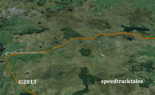 image - Google Earth ™ image of Cwm Prysor, Trawsfynydd and the route of the ISDT 1954