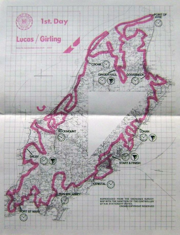 Photo - paper entrants map for day 1 ISDT 1975