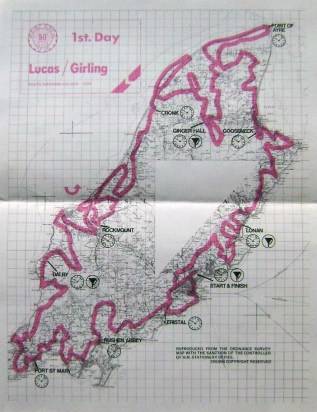 Photo - paper entrants map for day 1 ISDT 1975