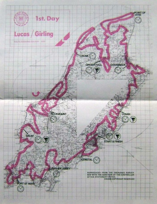 Photo - paper entrants map for day 1 ISDT 1975