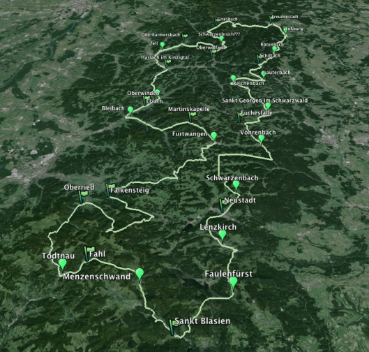 Image - map of Day 2 route ISDT 1936 (Speedtracktales / Google Earth)