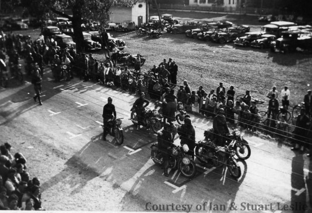 Photo - Rudge Team 1936 - #217 Jack Leslie #133 R MacG #258 JC-Edward ISDT 1936 (Courtesy Stuart and Ian Leslie Collection)