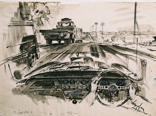 Image sketch of Jaguar E Type 1964 - Gordon Horner