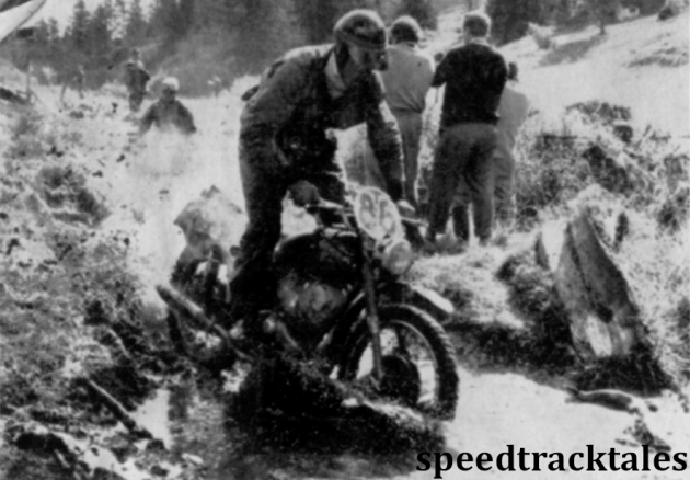photo - #86 Herbert Huber of Austria (175cc CZ) of the Austrian  'B' Silver Vase team ISDT 1960 (Speedtracktales archive)
