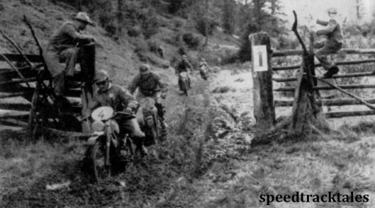 photo - #4 Roberto Azzalini of Italy (75cc Capriolo) of the Capriolo Factory Team leads compatriot #2 Giuseppe Panarari (75cc Capriolo) of Italy's 'A' Silver vase team who finished 5th ISDT 1960 (Speedtracktales archive)