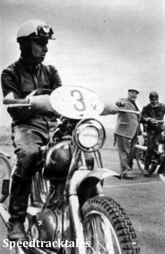 Photo - Daß lediglich durch Scheks Unfall unsere Silbervase B platzte - an Anscheidt und seiner 50er Kreidler lag es jedenfalls nicht, die war der Sechstage-Beanspruchung voll gewachsen (Anscheidt erzielte die höchste ISDT 1961 (Speedtracktales Archive)