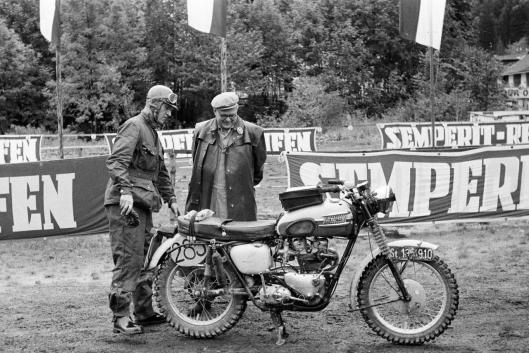 Photo - #285 Austrian Wolfgang Vasold with his Triumph 650 showing the popularity Triumph enjoyed across Europe - Bad Aussee Austria © Erwin Jelinek/Technisches 