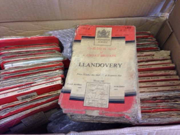 Image - the box of maps used but the course markers ISDT 1951 / 54