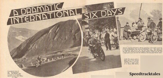 image - main report illustration 'Motor Cycling' 30th August 1939 ISDT 1939 (Speedtracktales Collection)