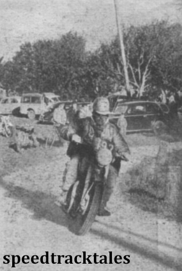 Photo - Former captain of the British Trophy team and veteran ISDT competitor Fred Rist, a member of the Birmingham MCC club team of BSA riders. ISDT 1952 (Speedtracktales Collection)