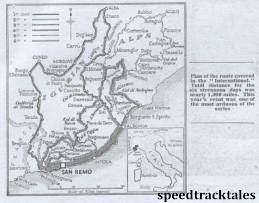 image - route map for ISDT from 'the Motor Cycle' ISDT 1948